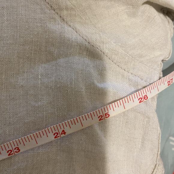 Tommy Bahama Shirt Mens Beige 100% Linen Pintuck Button Up Short Sleeve Size XL - Picture 5 of 6